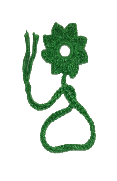 Marcador Crochet - Flor Verde