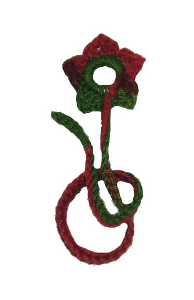 Marcador Crochet - Vermelho com tons de Verde