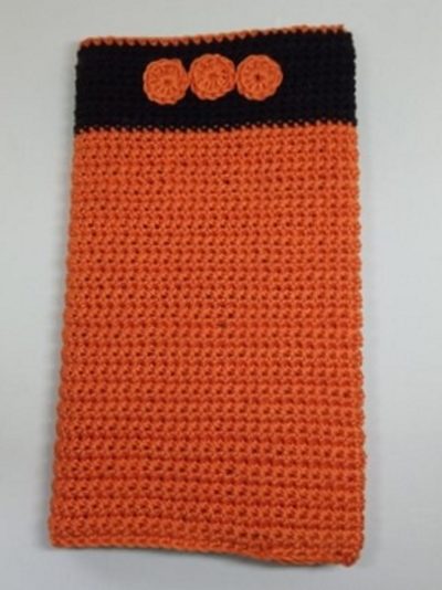 Capa de agenda/livro em crochet (laranja)